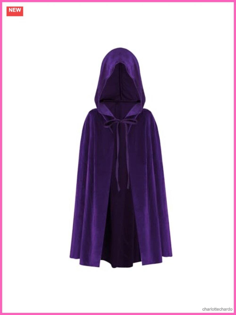 Velvet Hooded Cloak Vampire Witch Costume Halloween Cosplay Unisex Cape